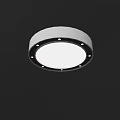Sleek Modern Round Ceiling Light With White Glow And Black Frame 3d model
