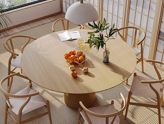 New Chinese Dining Table and Chair Combination 3d model