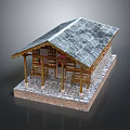 Traditional Rural Self Built House With Tiled Roof Wooden Porch And Stone Foundation