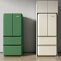 Modern Multi Door Fridge Freezers In Green And Cream White For Home Kitchen