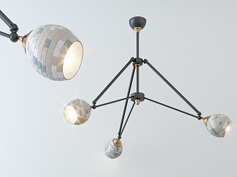 Modern chandelier fashion simple metal chandelier 3d model