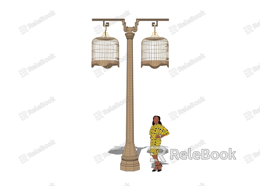 New Chinese Style Street Lamp Metal Birdcage Street Lamp model