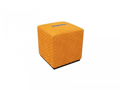 Furniwell Orange Diamond Tufted Square Upholstered Ottoman For Living Room Decor 3d model