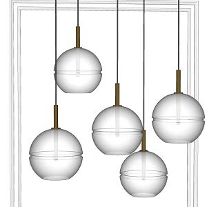 Modern chandelier glass chandelier combination 3d model