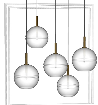 Modern chandelier glass chandelier combination 3d model