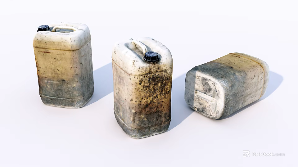 Industrial Equipment Three Old Rusty Metal Drums for Industrial Storage 3d model 