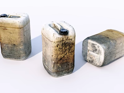 Industrial Equipment Three Old Rusty Metal Drums for Industrial Storage 3d model