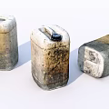 Industrial Equipment Three Old Rusty Metal Drums for Industrial Storage
