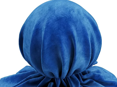 Elegant Blue Velvet Component With Soft Folds And Plush Textured Surface 3d model