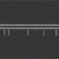 Shiny Metal Construction Components Featuring Parallel Steel Rails Curved Connectors And Reflective Surface