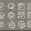 Intricate Floral And Geometric Decorative Carvings In Diverse Shapes And Patterns