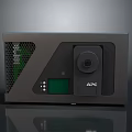 APC Modern Gray Device With Green Display Camera And Ventilation Grilles 3d model