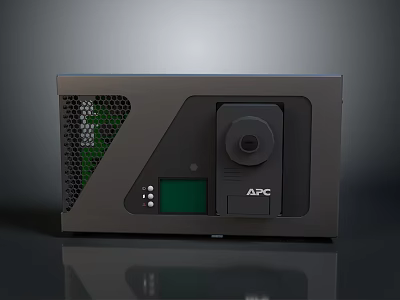 APC Modern Gray Device With Green Display Camera And Ventilation Grilles 3d model