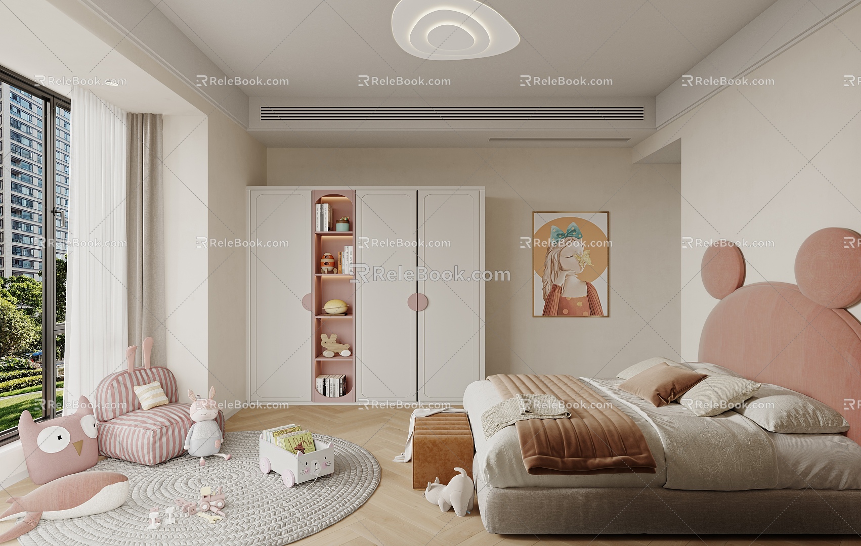 Modern Children's Room Girls Room 3d model