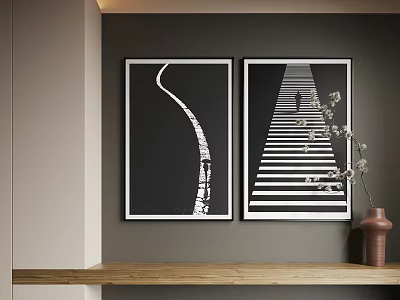 Modern Hanging Painting Modern Abstract Hanging Painting Modern Combination Painting 3d model