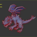 Blue Dragon Game Movie Character With Shiny Scales Wings And Claws Fantasy Design
