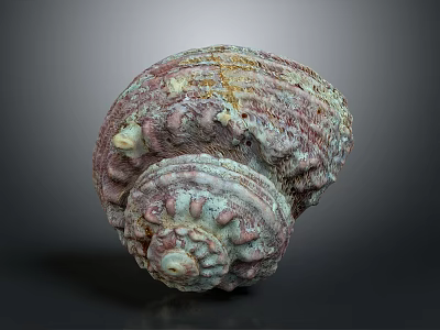 Vibrant Purple And White Conch With Spiral Texture On Dark Background 3d model
