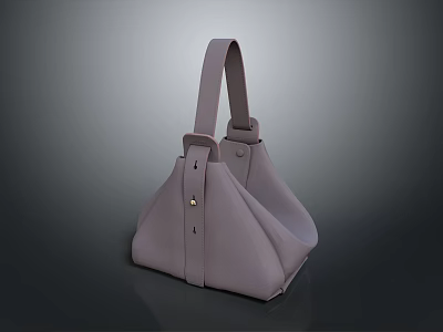 Light Gray Minimalist Handbag With Top Handle And Metal Accent For Daily Use 3d model