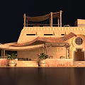 Traditional Rural Building Design Featuring Thatched Roof And Earthen Walls