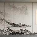 New Chinese Style Background Wall Panel Soft Bag Hard Bag 3d model