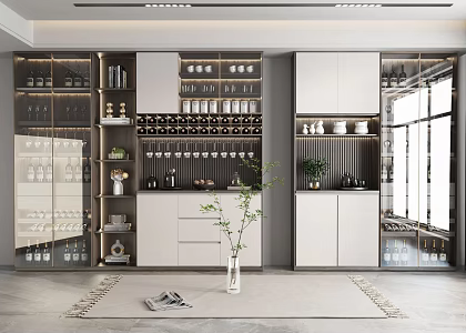 Light Luxury Wine Cabinet 3d model