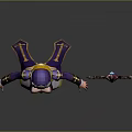 Blonde Female Sorceress Character With Crown In Elegant Purple White Outfit And Intricate Gemmed Staff