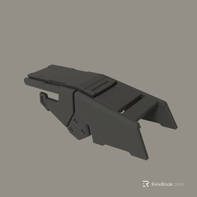 Single Gray Mechanical Component With Industrial Structural Design Elements And Functional Parts 3d model 