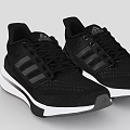 Adidas Black Athletic Sneakers Featuring Mesh Upper Three Stripes And White Sole