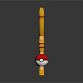 Poké Ball Toy Model With Yellow Stick And Red White Design