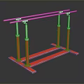 Sturdy Red Frame Double Rod Clothes Drying Rack With Silver Bars