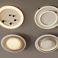 Modern Round Ceiling Lights With Different Circular Design And Illuminated Features 3d model