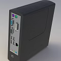 Sleek Black Desktop PC Case With Ventilation Grilles And Front Panel Ports 3d model