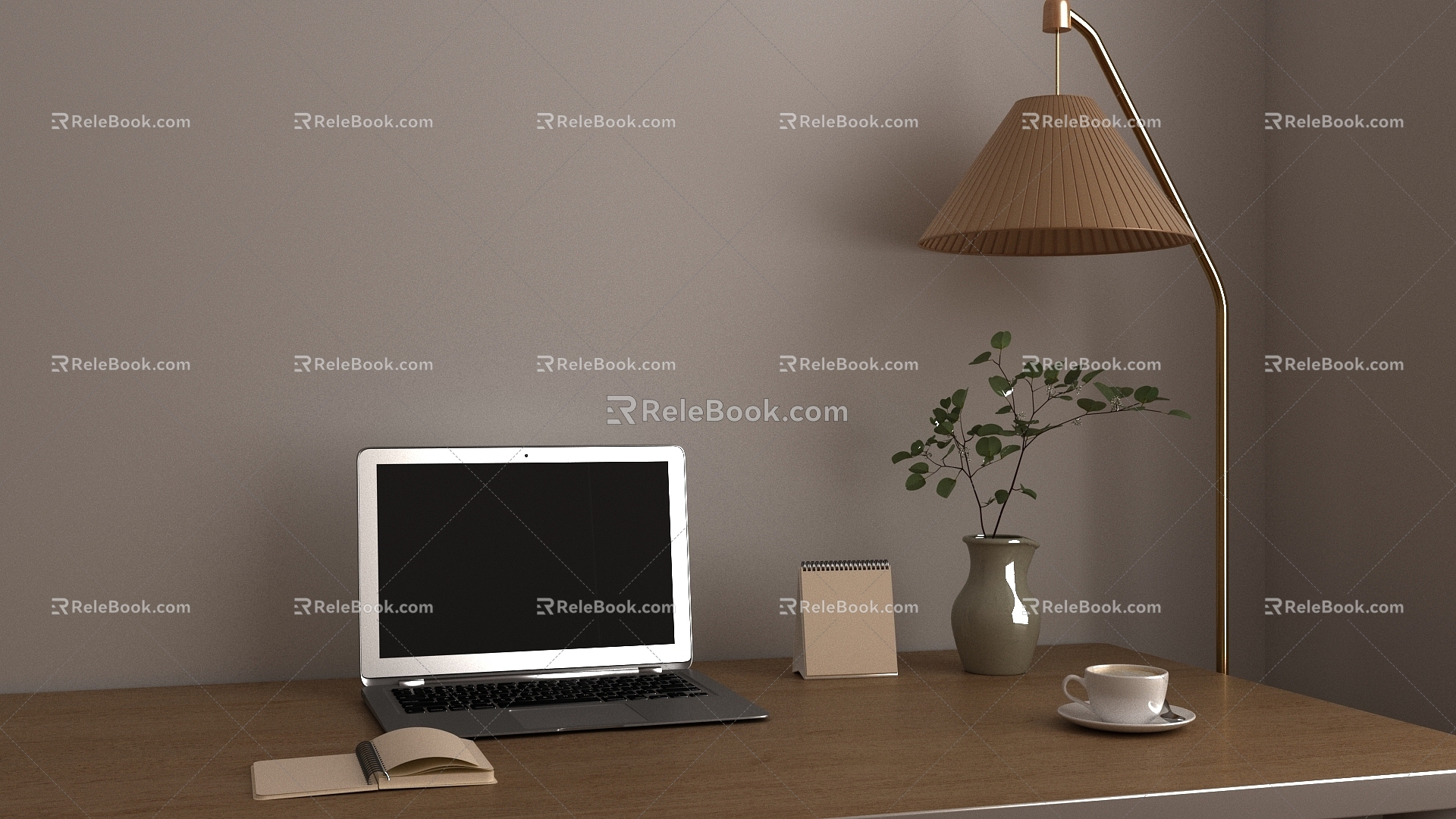 Desk Desktop Study Desk Seating Area 3d model