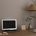 Desktop Study Desk Seating Area 3d model