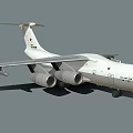 White Military Transport Aircraft With Four Engines And Red Star On Tail