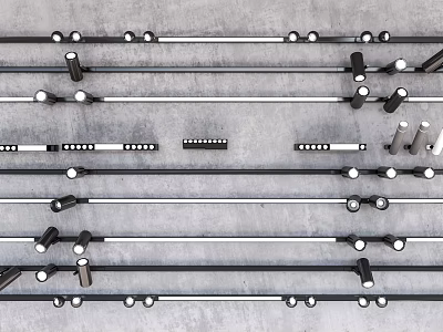 Modern Downlights And Spotlights With Sleek Metal Construction For Home Office Ceiling Installation 3d model