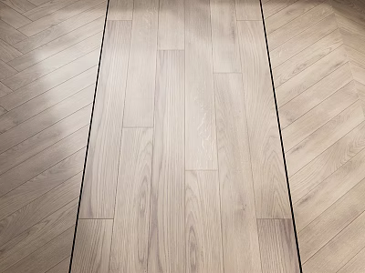Light Oak Wood Flooring With Herringbone And Straight Lay Design Natural Grain 3d model