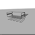 Metal Wall Mounted Storage Rack With Hooks And Grid Design For Kitchen Storage 3d model