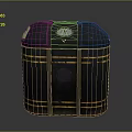 Industrial Dark Metal Cylindrical Tank With Yellow Stripes Green Label And Top Gauge