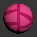 Glossy Decorative Pink Sphere With Intersecting Stripes And Textured Surface