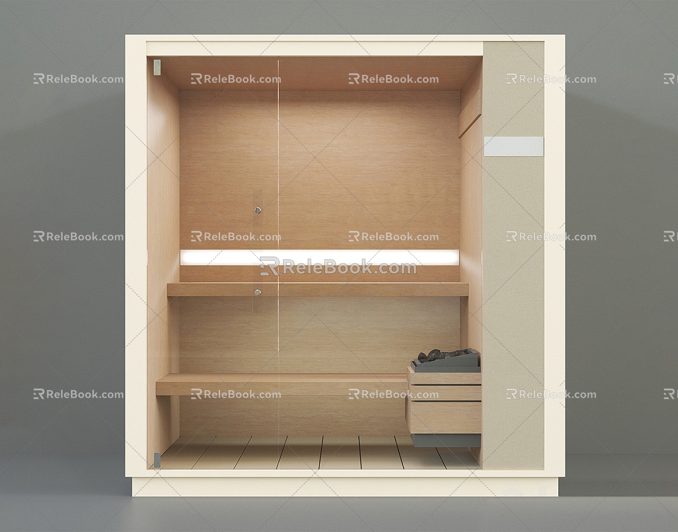 Sauna room steam room sauna supplies solid wood 3d model