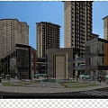 Vibrant Commercial Street Night View With Modern Architecture Bright Lights And Pedestrians