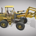 Heavy Duty Yellow Loader Vehicle With Big Tires And Front Bucket