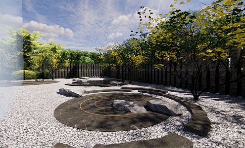 Modern Courtyard Garden 3d model