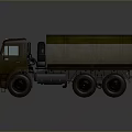Military Truck With Green Canvas Cover And Six Wheel Dark Body Military Vehicle Design