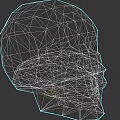 Game and Movie Character 3D Skull with Pixel Texture and Low Poly Design