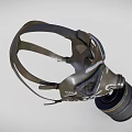 Fire Safety Gas Mask with Skull Pattern Design and Black Filter Canister for Emergency Protection