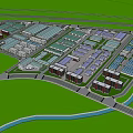 Modern Large Scale Industrial Factory Complex With Multiple Buildings Roads And Green Areas