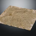 Garden Landscape Topographic Model with Detailed Natural Texture and Terrain Patterns