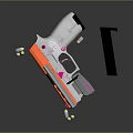 Orange And White Weapon With Pink Accents Batteries And Black Component